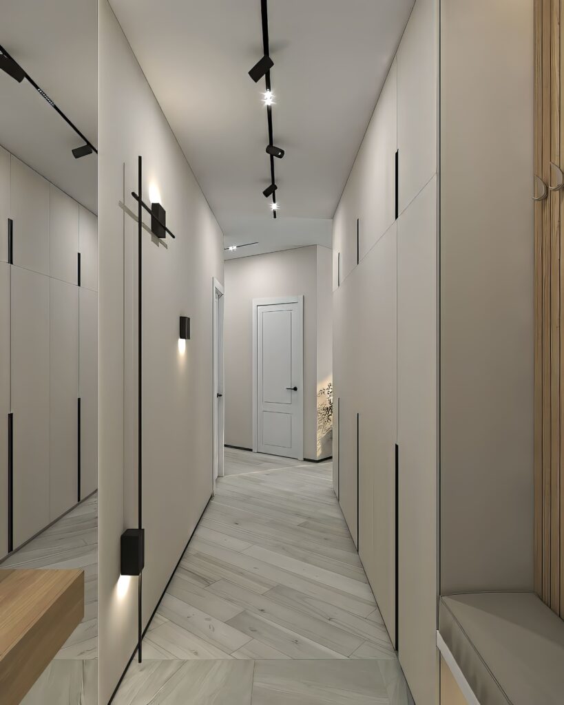 Трековая система в прихожей 8 м²